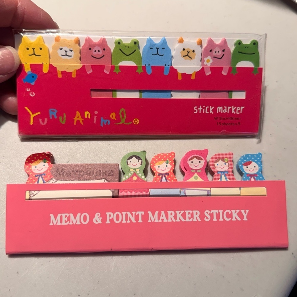 ❤️ 2 for $10 ❤️ Animal Sticky Notes - Colorful Animal and Doll Designs